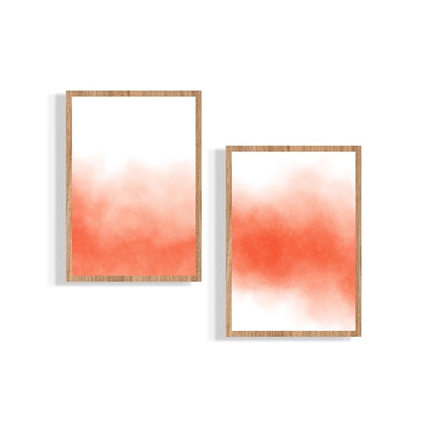 Soft Red Orange Watercolour Wall Art_Artsford Studios