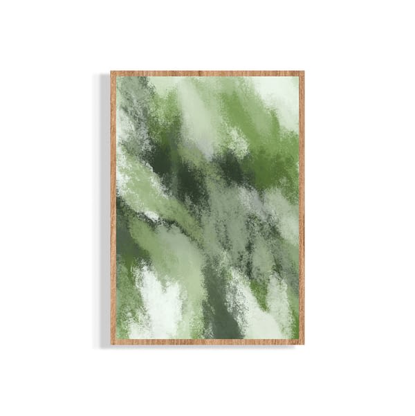 Green Brush Strokes Grunge Art Print_Artsford Studios