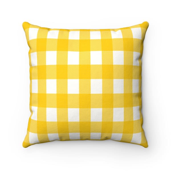 Yellow Plaid Pillow Cover Buffalo check Pattern_Artsford Studios