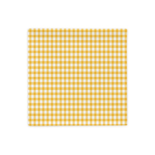 Yellow Plaid Pillow Cover Gingham Pattern_Artsford Studios