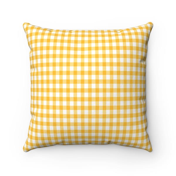 Yellow Plaid Pillow Buffalo Check and Gingham_Artsford