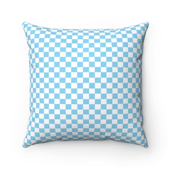 Baby blue plaid Pillow Cushion_Artsford