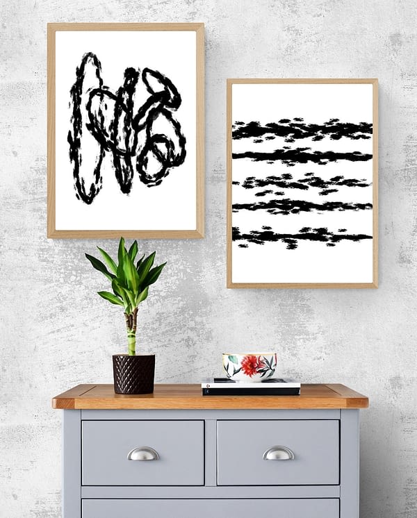 Set of 3 Chain Black Line Art Prints