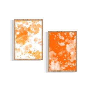 Set of 2 Orange Watercolour Art